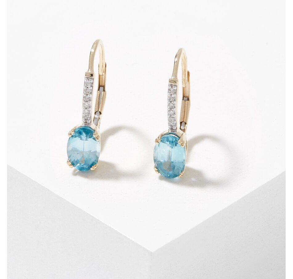 Image 224284_BZI.jpg, Product 224-284 / Price $329.33, Gem Creations 14K Yellow Gold Exotic Gemstone & White Diamond Earrings from Gem Creations on TSC.ca's Jewellery department