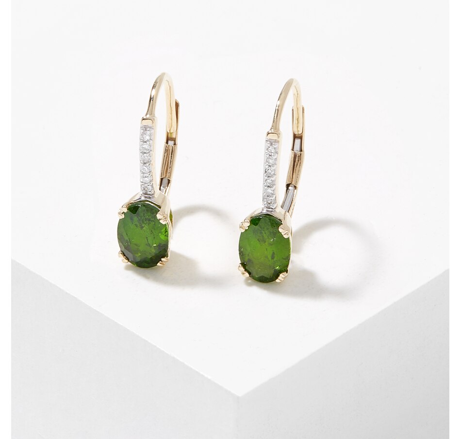Image 224284_CMD.jpg, Product 224-284 / Price $329.33, Gem Creations 14K Yellow Gold Exotic Gemstone & White Diamond Earrings from Gem Creations on TSC.ca's Jewellery department