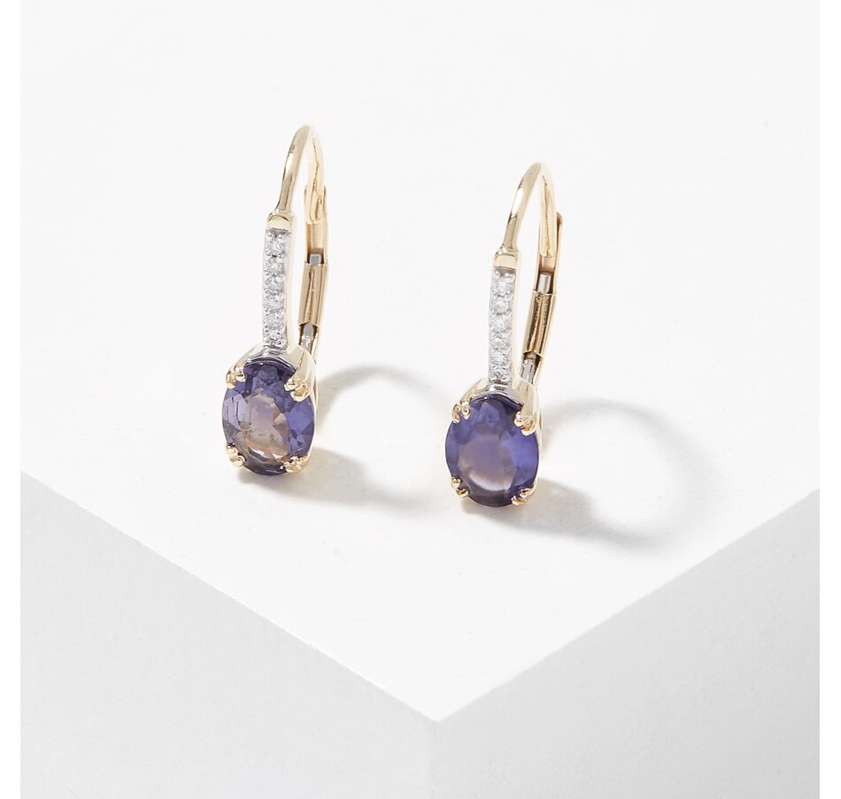 Image 224284_IOL.jpg, Product 224-284 / Price $329.33, Gem Creations 14K Yellow Gold Exotic Gemstone & White Diamond Earrings from Gem Creations on TSC.ca's Jewellery department