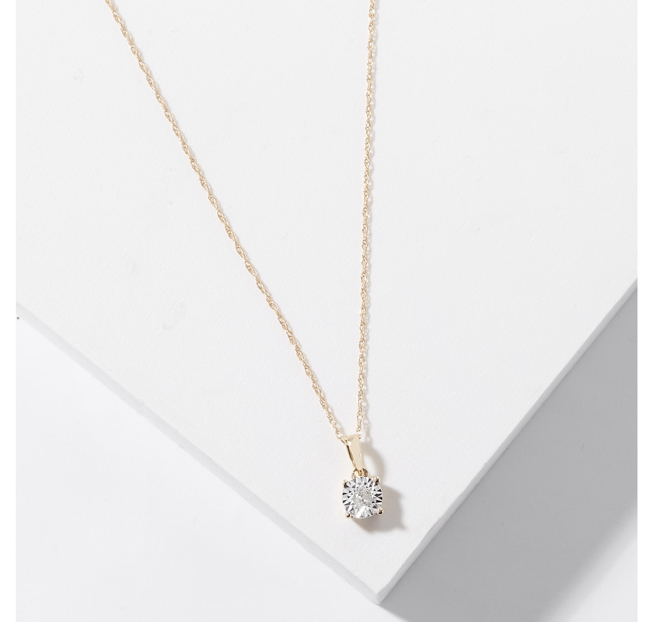 Image 224531_YGL.jpg, Product 224-531 / Price $399.99, 14K Gold 0.05ctw Diamond Pendant with Chain from Diamond Show on TSC.ca's Jewellery department