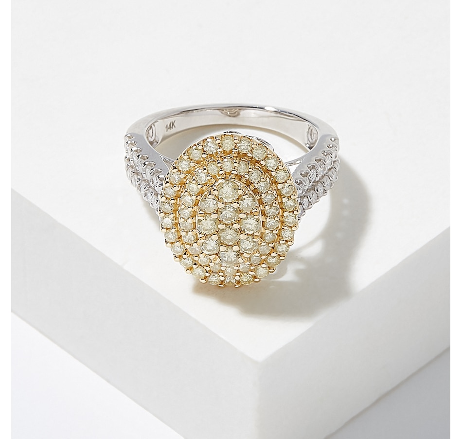 Image 224539.jpg, Product 224-539 / Price $1,699.99, 14K Two Tone Gold 1.50ctw Yellow & White Diamond Oval Shape Ring from Diamond Show on TSC.ca's Jewellery department