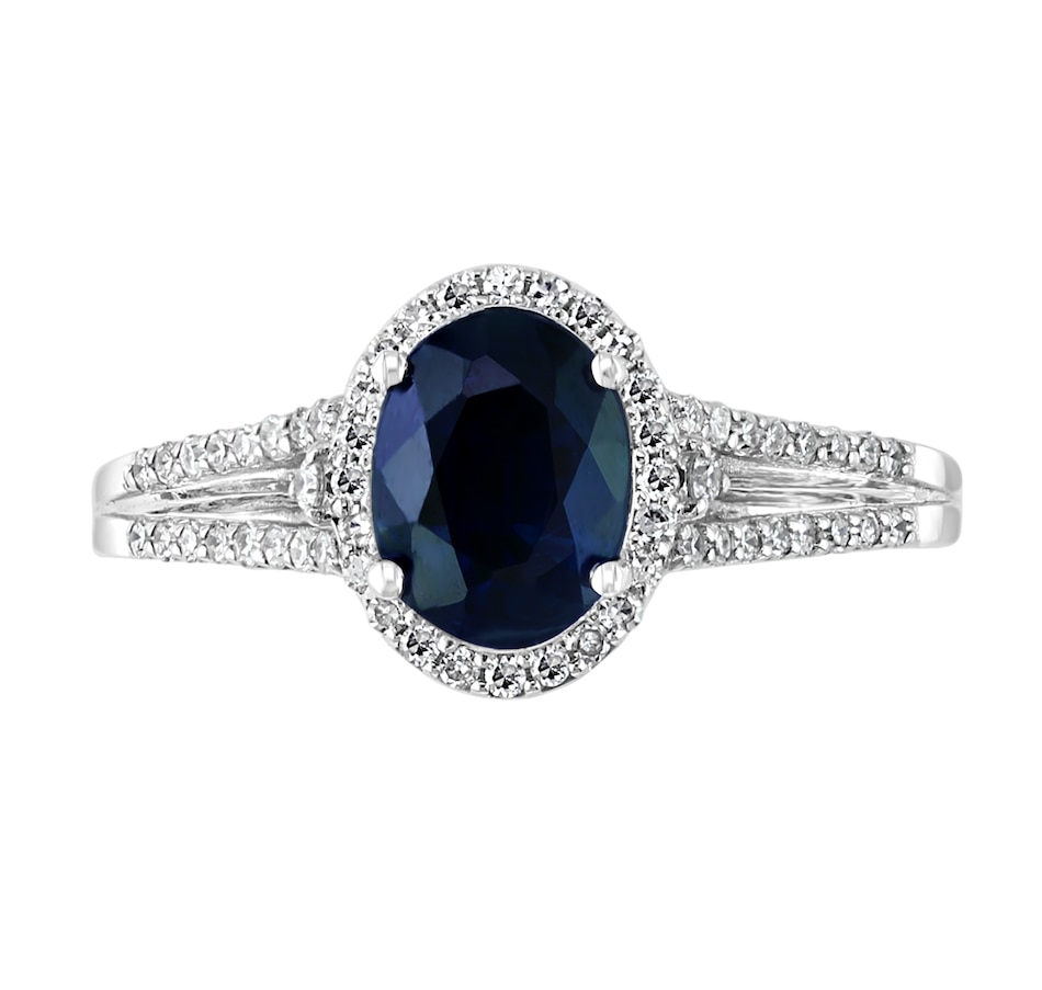 Effy jewellery 14k white gold natural sapphire diamond ring tsc ca