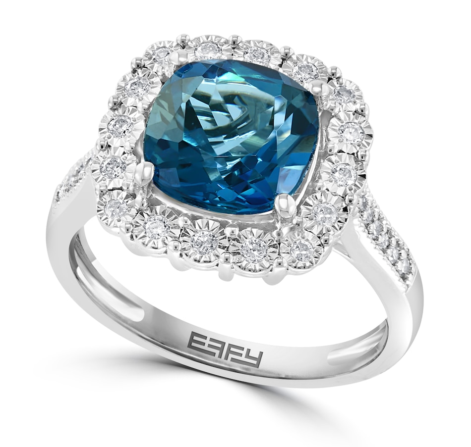 Tsc.ca - Effy Jewellery 14k White Gold London Blue Topaz & Diamond Ring