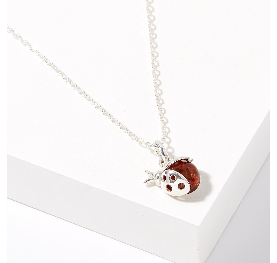 Image 224604_COG.jpg, Product 224-604 / Price $59.99, Amber Extraordinaire Sterling Silver Lucky Ladybug Amber Pendant with Chain from Amber Extraordinaire on TSC.ca's Jewellery department