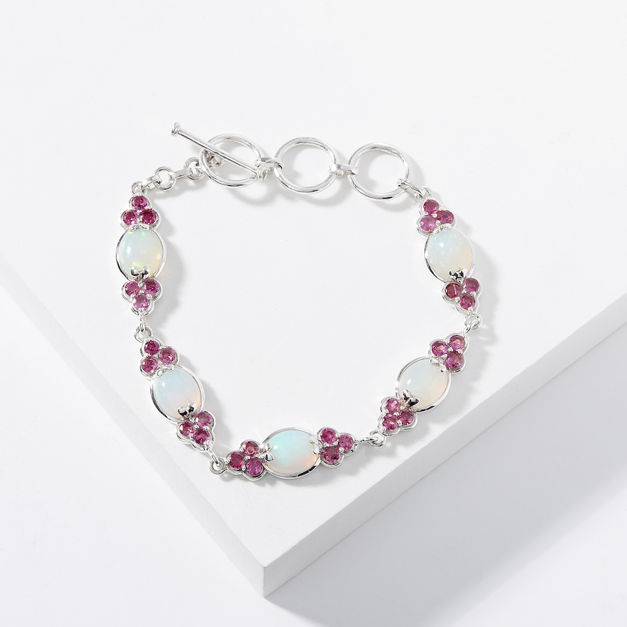 Image 224648_RHO.jpg, Product 224-648 / Price $799.99, Himalayan Gems Sterling Silver Opal And Gemstone Bracelet from Himalayan Gems on TSC.ca's Jewellery department