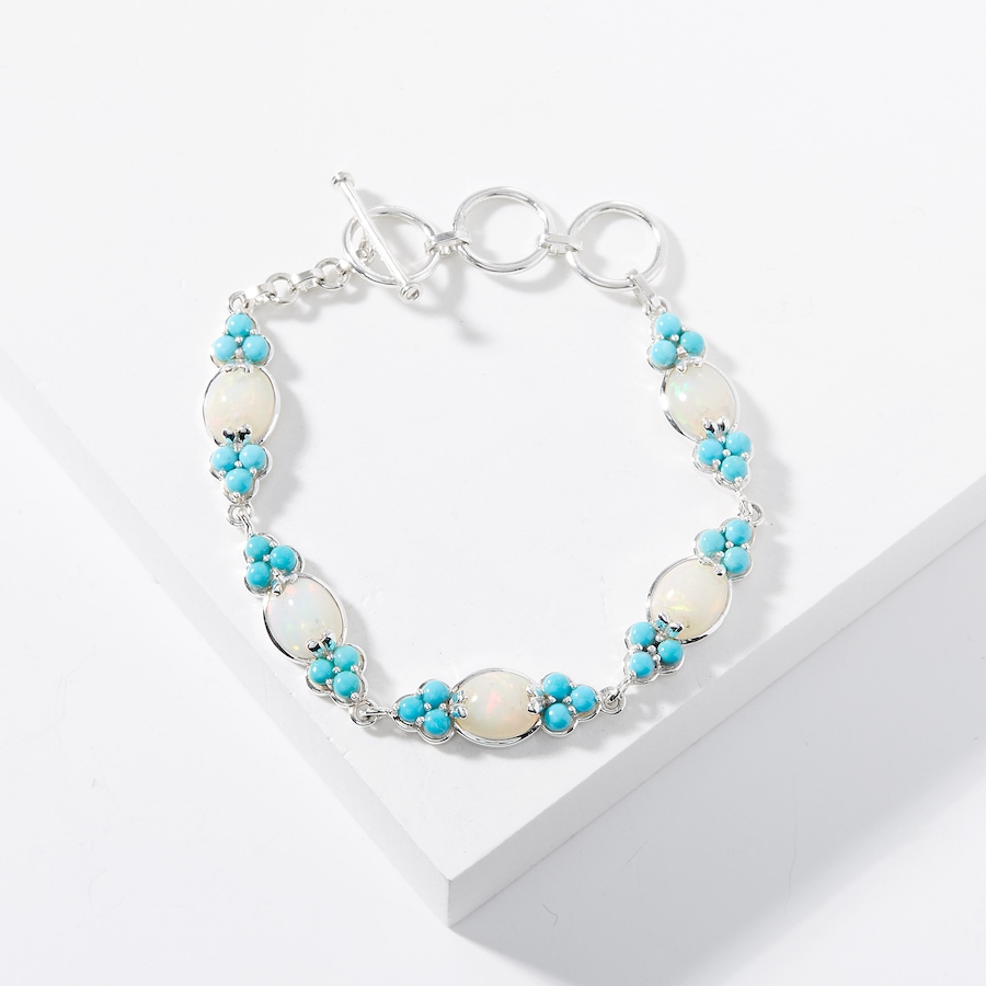 Image 224648_SBY.jpg, Product 224-648 / Price $799.99, Himalayan Gems Sterling Silver Opal And Gemstone Bracelet from Himalayan Gems on TSC.ca's Jewellery department