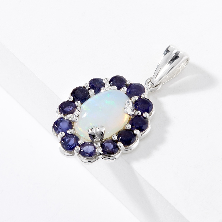 Image 224650_IOL.jpg, Product 224-650 / Price $329.88, Himalayan Gems Sterling Silver Opal and Gemstone Pendant from Himalayan Gems on TSC.ca's Jewellery department