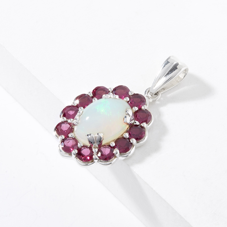 Image 224650_RHO.jpg, Product 224-650 / Price $329.88, Himalayan Gems Sterling Silver Opal and Gemstone Pendant from Himalayan Gems on TSC.ca's Jewellery department