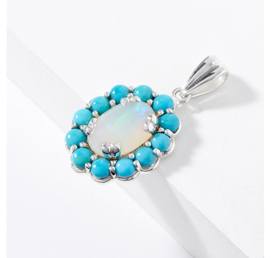 Image 224650_SBTRQ.jpg, Product 224-650 / Price $329.88, Himalayan Gems Sterling Silver Opal and Gemstone Pendant from Himalayan Gems on TSC.ca's Jewellery department