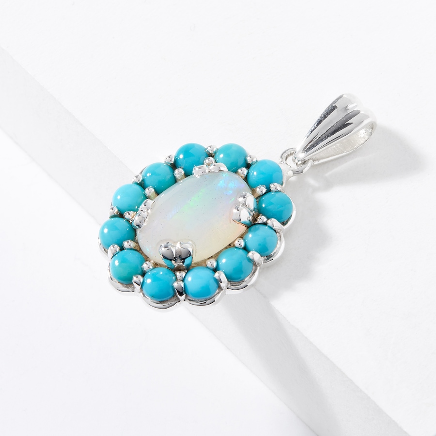 Image 224650_SBTRQ.jpg, Product 224-650 / Price $329.88, Himalayan Gems Sterling Silver Opal and Gemstone Pendant from Himalayan Gems on TSC.ca's Jewellery department