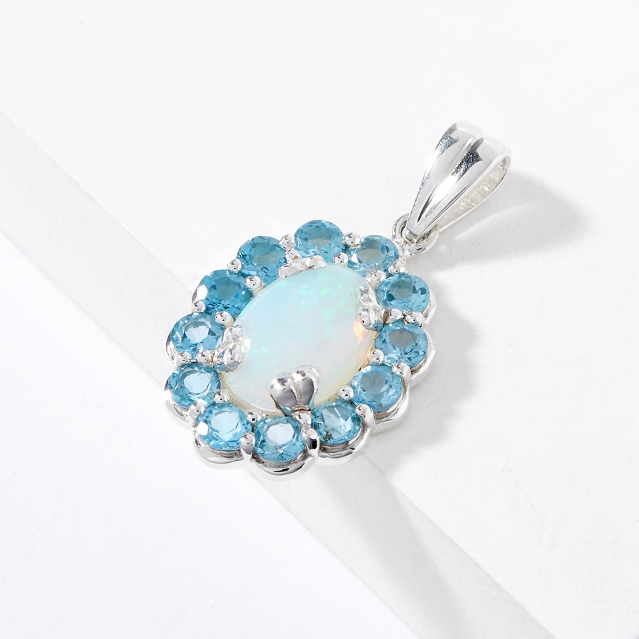 Image 224650_SWBTZ.jpg, Product 224-650 / Price $329.88, Himalayan Gems Sterling Silver Opal and Gemstone Pendant from Himalayan Gems on TSC.ca's Jewellery department