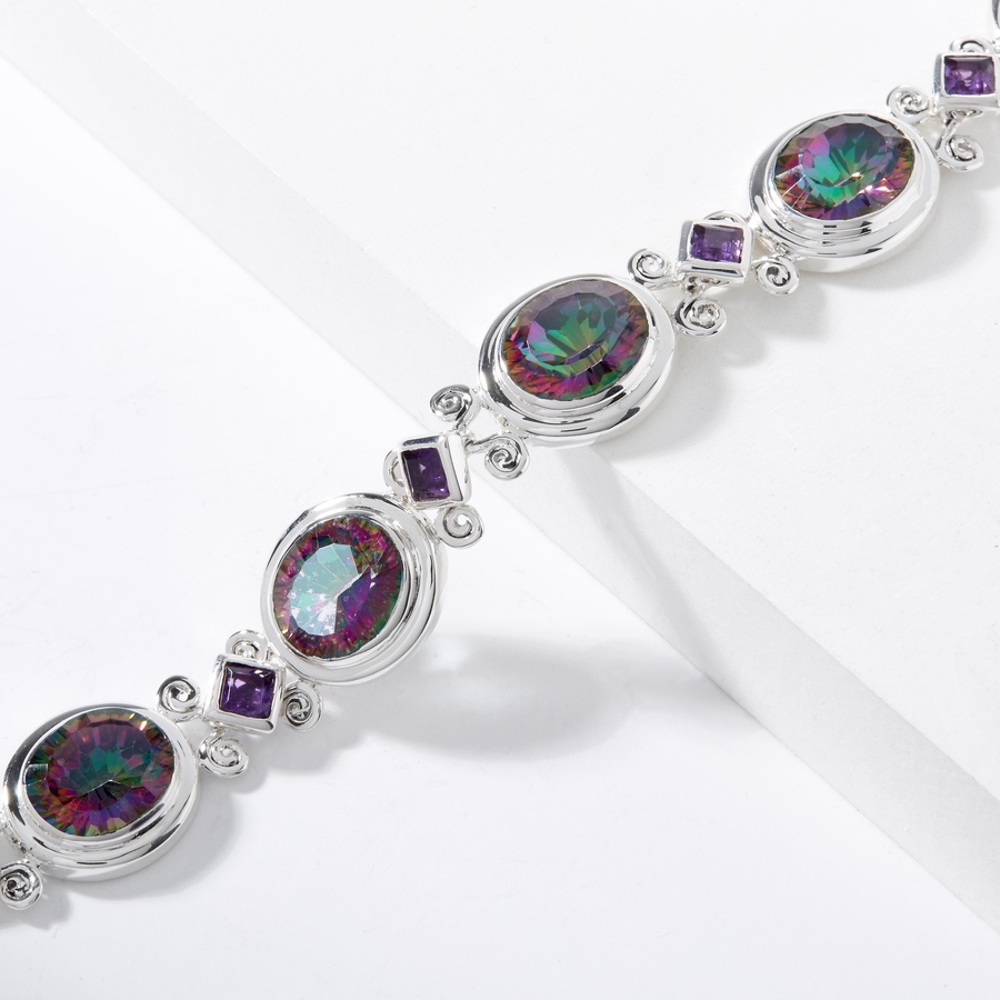 Image 224662_ALTMORE1.jpg, Product 224-662 / Price $429.99, Himalayan Gems Sterling Silver Mystic Quartz And Amethyst Bracelet from Himalayan Gems on TSC.ca's Jewellery department