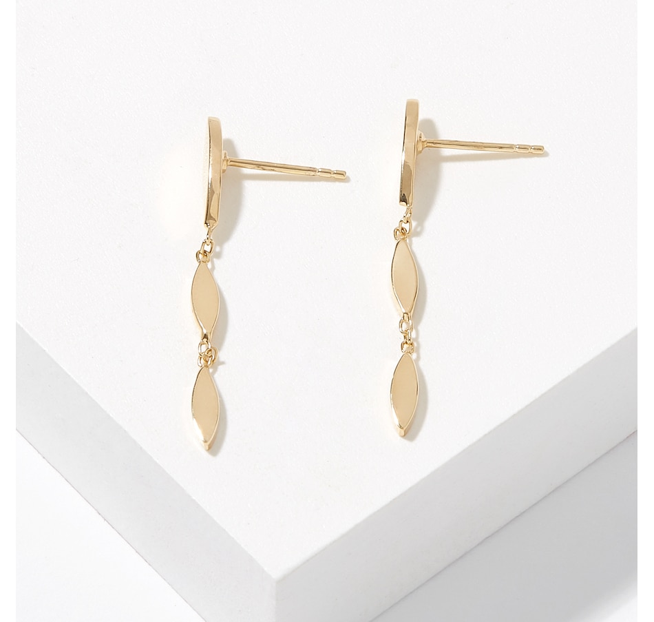 Jewellery - Earrings - Uno A Erre 18K Yellow Gold Marquise Element ...