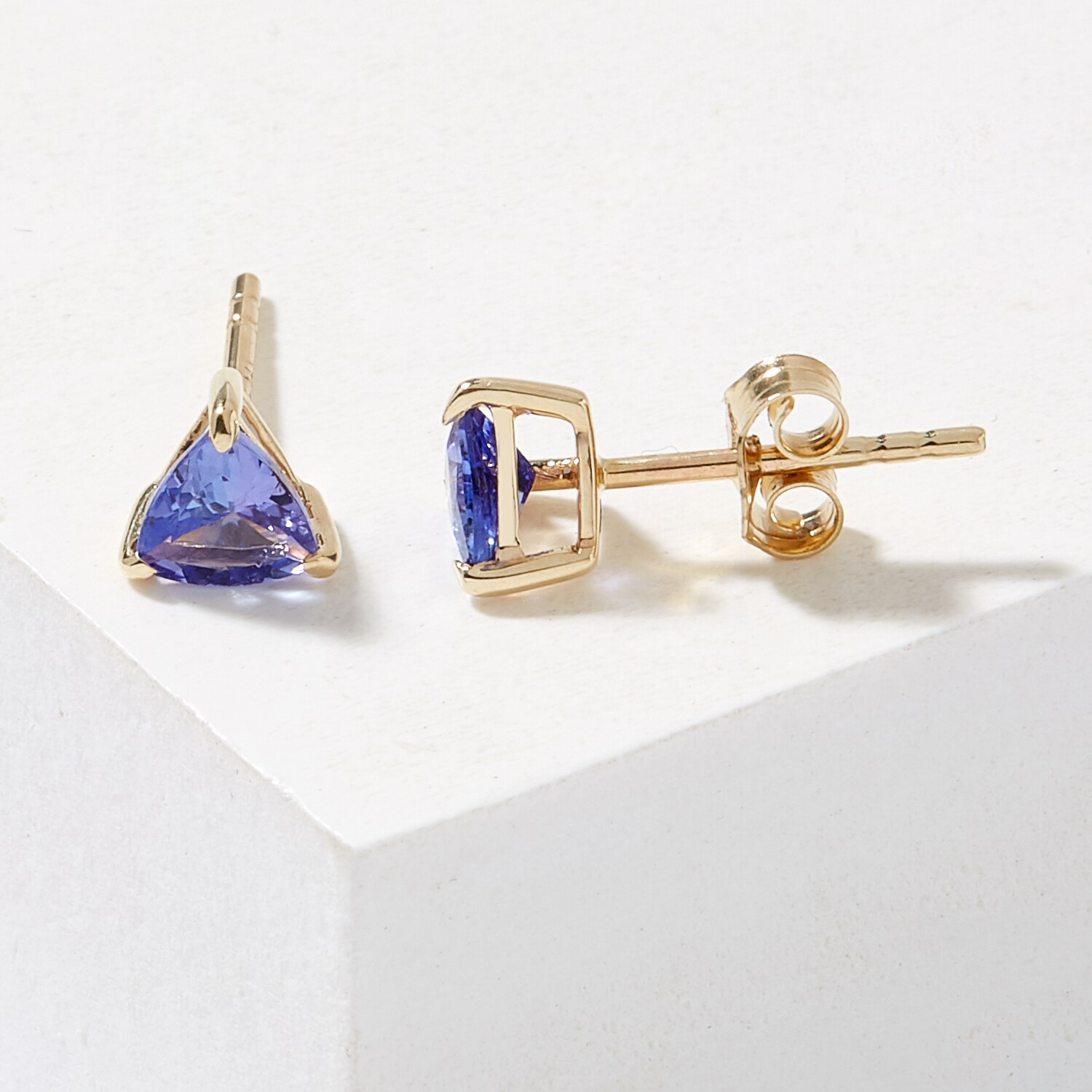 gold stud gemstone earrings