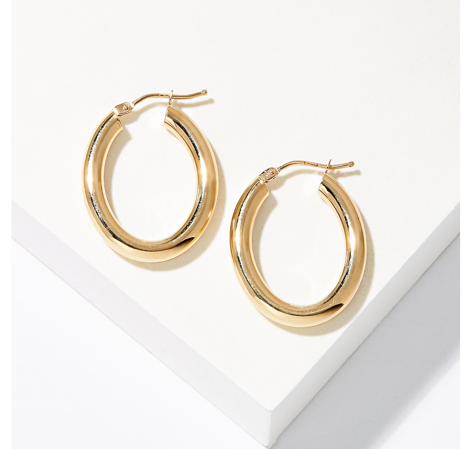 Image 224739_ALTMORE4.jpg, Product 224-739 / Price $279.99 - $649.99, Stefano Oro 14K Yellow Gold Vicenza Oval Hoop Earrings from Stefano Oro on TSC.ca's Jewellery department