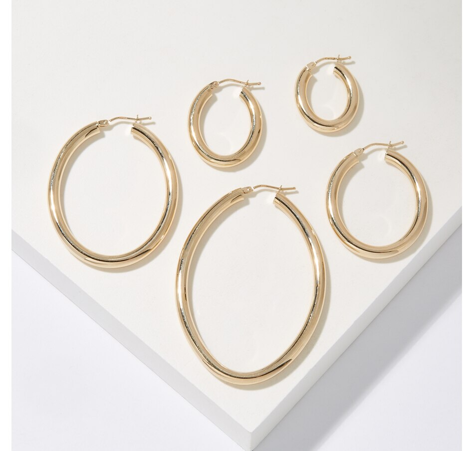 Image 224739_ALTMORE6.jpg, Product 224-739 / Price $279.99 - $649.99, Stefano Oro 14K Yellow Gold Vicenza Oval Hoop Earrings from Stefano Oro on TSC.ca's Jewellery department