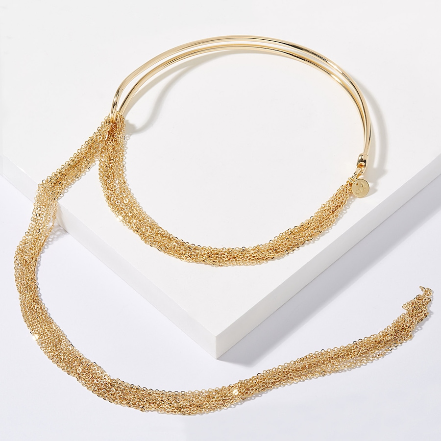 Image 224758.jpg, Product 224-758 / Price $189.99, Bronzoro Yellow Gold Fashion Diamond Cut Multi Cable Strand Scarf Necklace from Bronzoro on TSC.ca's Jewellery department