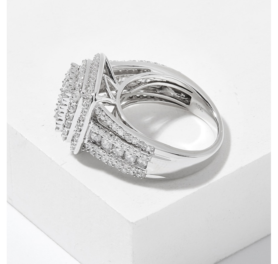 Jewellery - Rings - 10K White Gold 2.00 av. ctw Princess Quad Cushion ...