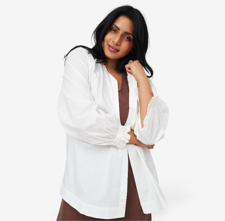 Brian Bailey Mykonos Round Neck Button Front Shirt - TSC.ca