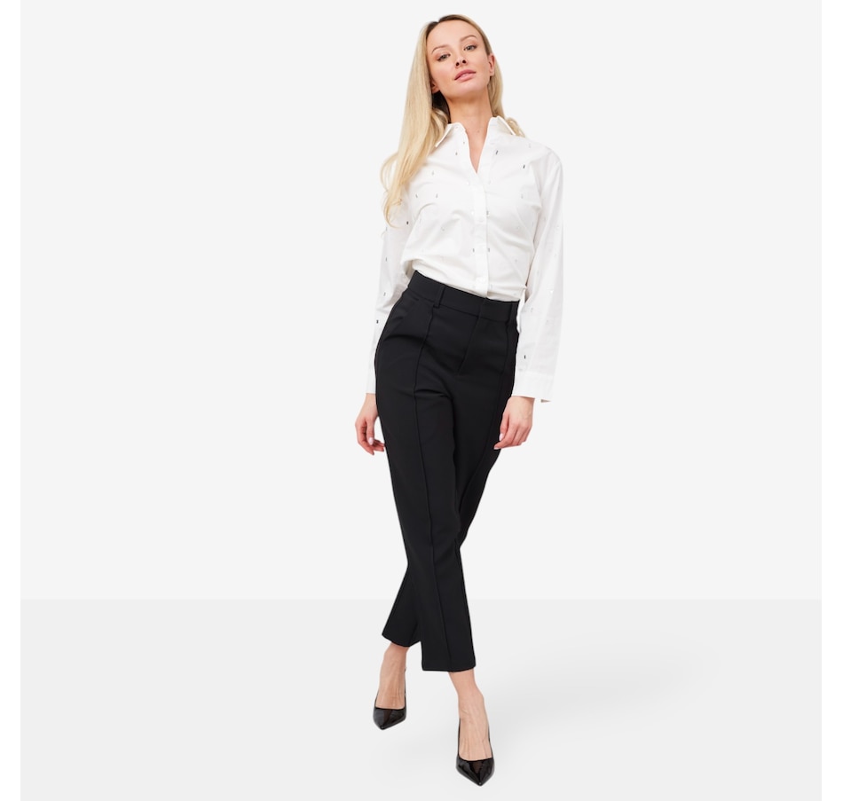 Pintuck Slim Ankle Pant