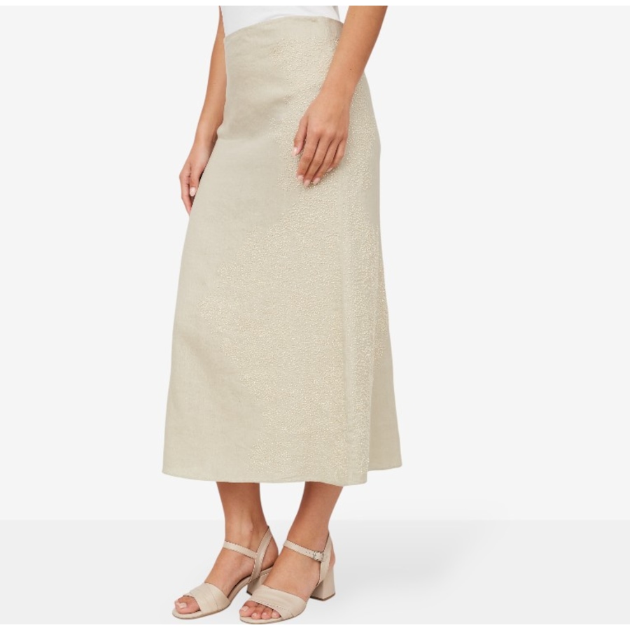 Image 224812_NAT.jpg, Product 224-812 / Price $64.33, Brian Bailey Linen Skirt with Beading Detail from Brian Bailey on TSC.ca's Fashion department