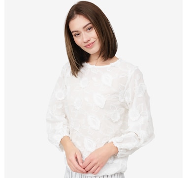 Brian Bailey Embroidered Floral Top