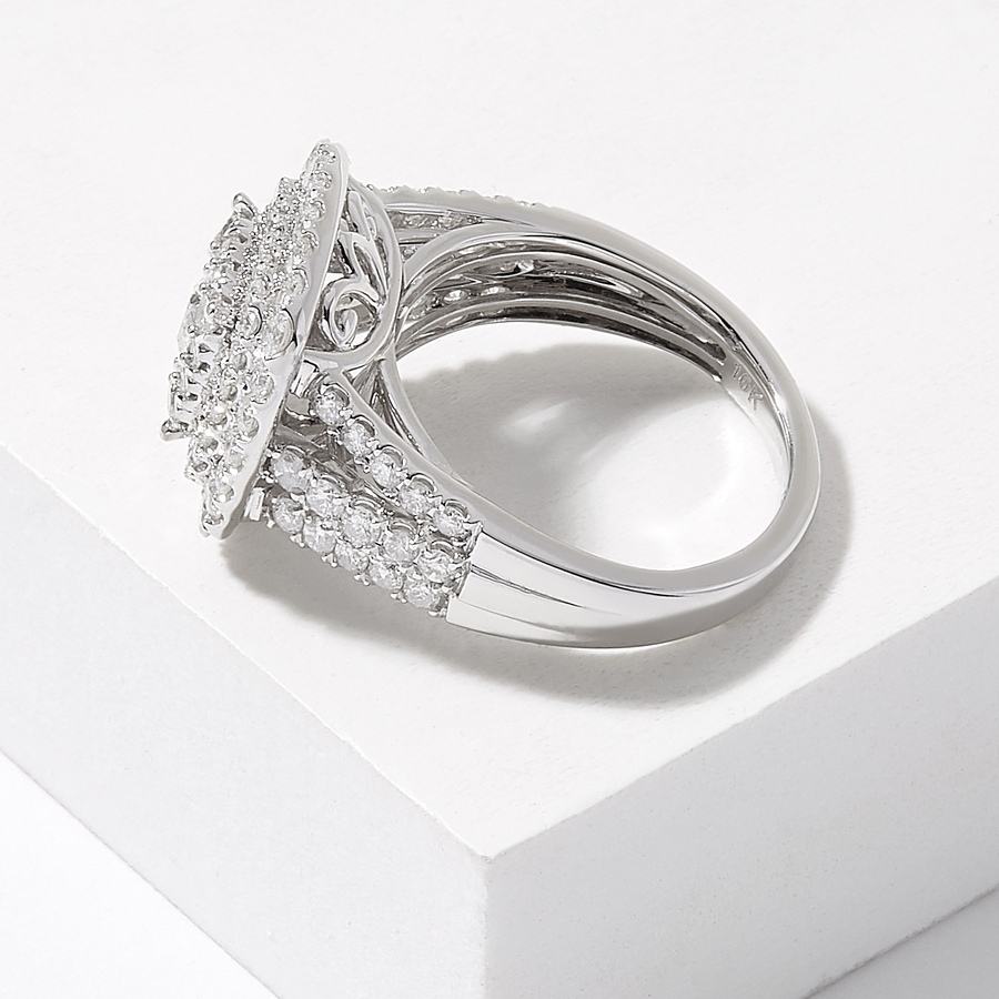 Image 225022_ALTMORE1.jpg, Product 225-022 / Price $1,999.99, 10K White Gold 2.00ctw Double Cushion Halo Cluster Diamond Ring from The Vault on TSC.ca's Jewellery department