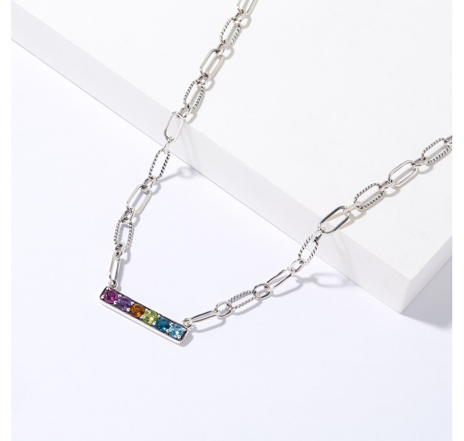 Artisan Silver by Samuel B. Choice of Gemstone Pendant w/ Chain 3.4 grams main image 1