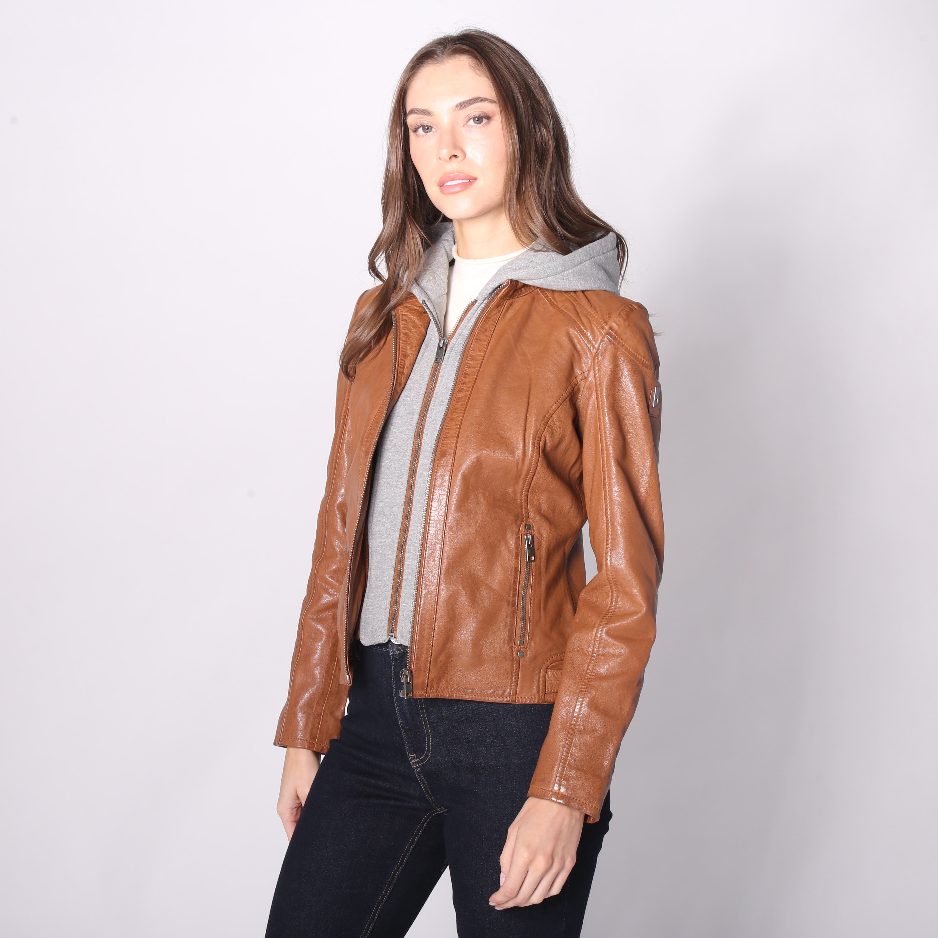 Mauritius Alice Leather Jacket with Removable Hood - TSC.ca
