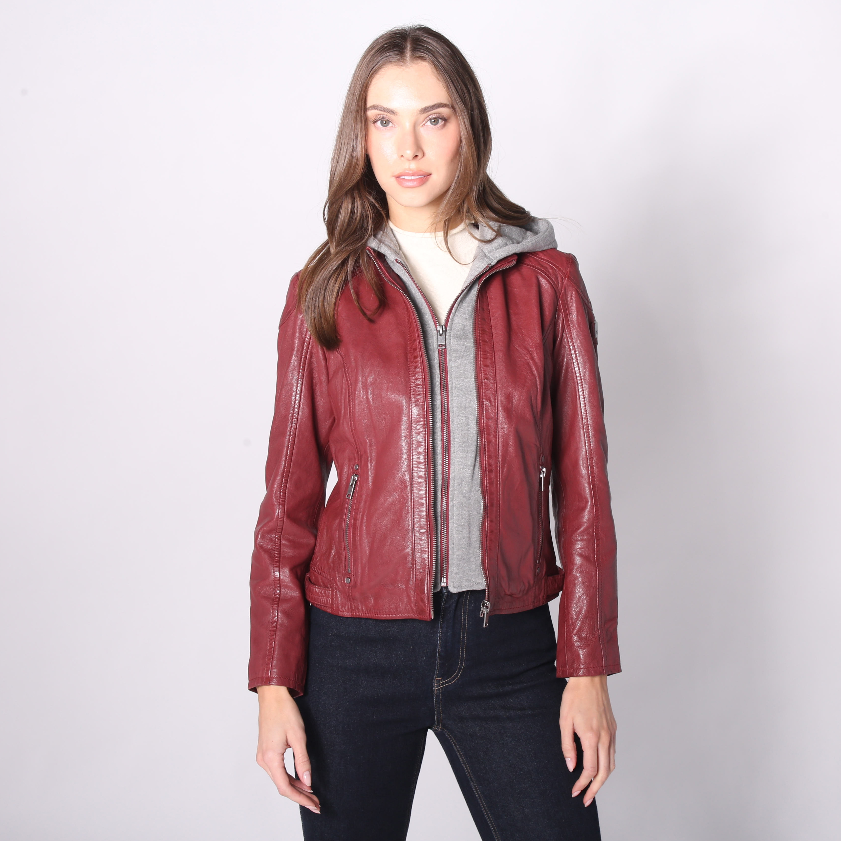 Mauritius Alice Leather Jacket with Removable Hood - TSC.ca