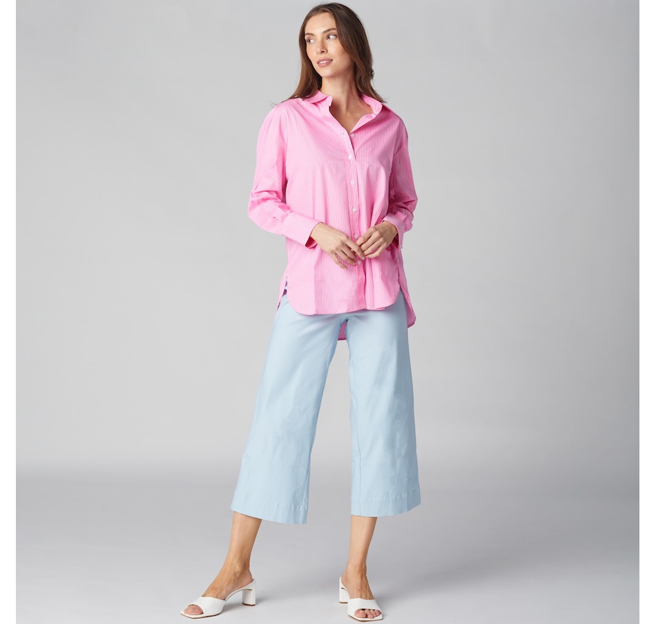 Image 225111_ALTMORE12.jpg, Product 225-111 / Price $40.33, Isaac Mizrahi Cotton Sateen Printed Classic Shirt from Isaac Mizrahi New York on TSC.ca's Fashion department