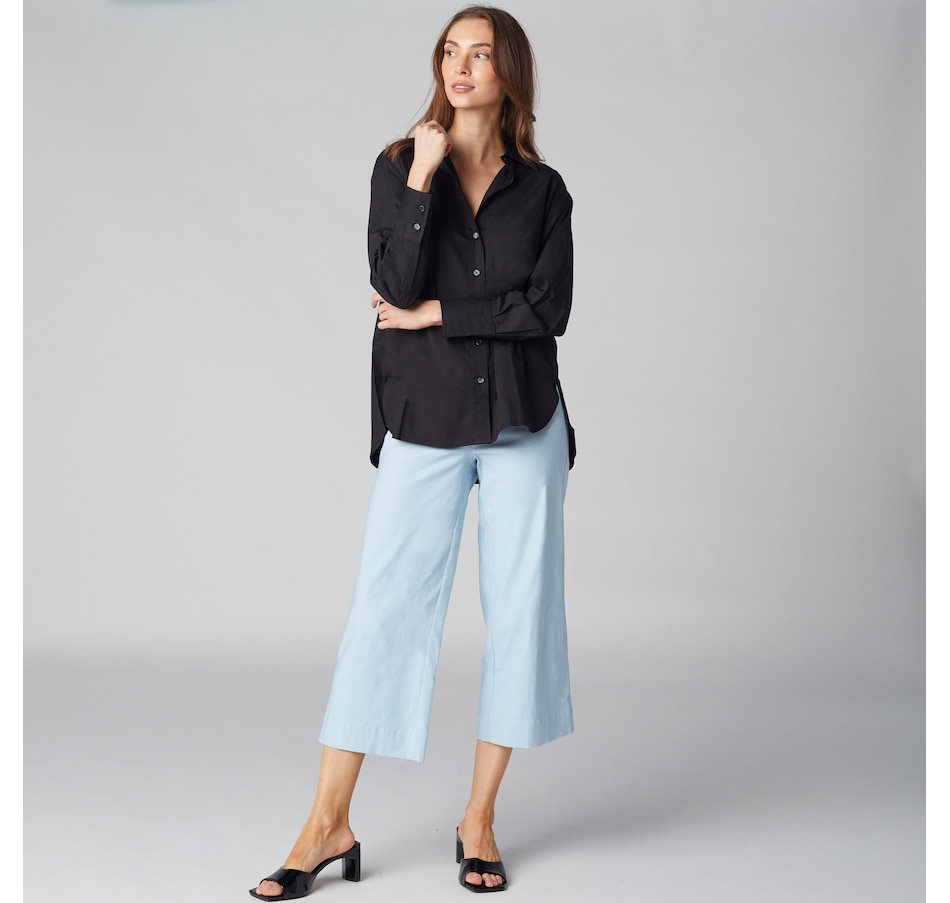 Image 225111_ALTMORE16.jpg, Product 225-111 / Price $40.33, Isaac Mizrahi Cotton Sateen Printed Classic Shirt from Isaac Mizrahi New York on TSC.ca's Fashion department