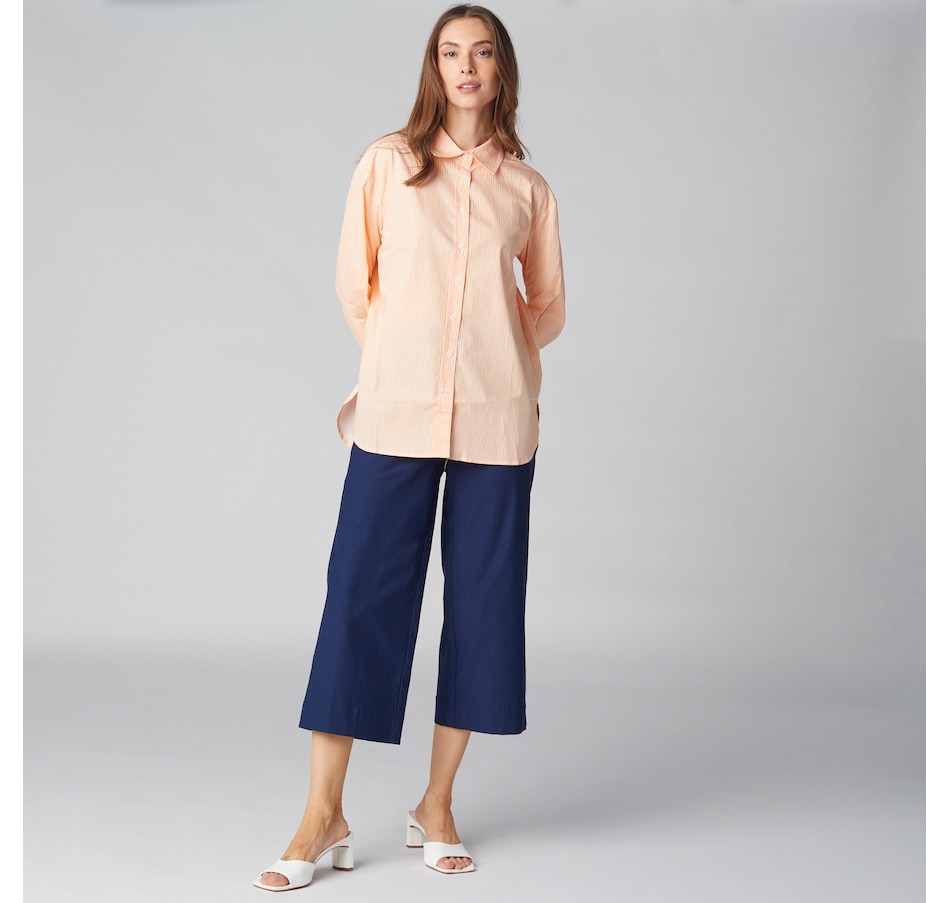 Image 225111_ALTMORE4.jpg, Product 225-111 / Price $40.33, Isaac Mizrahi Cotton Sateen Printed Classic Shirt from Isaac Mizrahi New York on TSC.ca's Fashion department