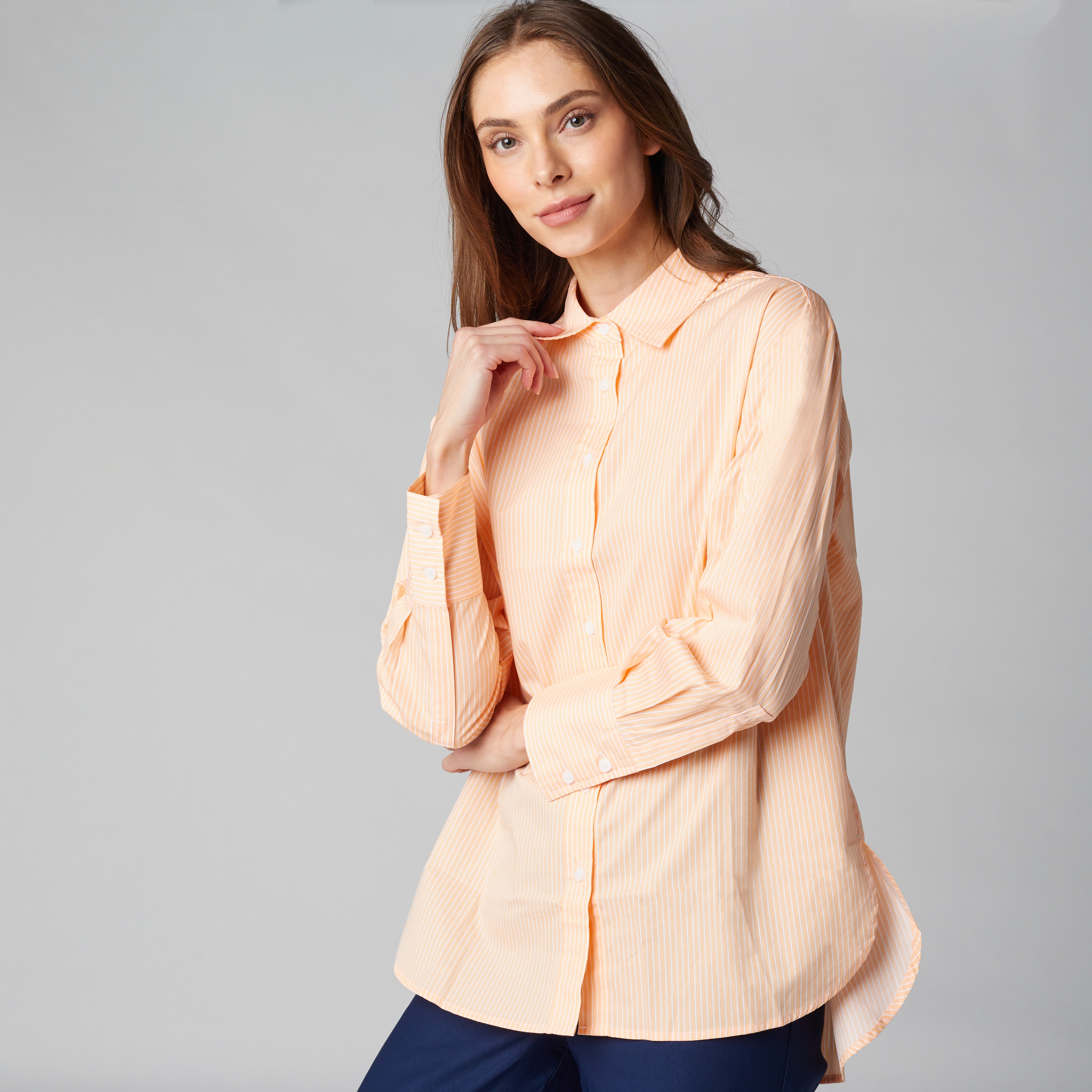 Isaac Mizrahi Cotton Sateen Printed Classic Shirt - TSC.ca