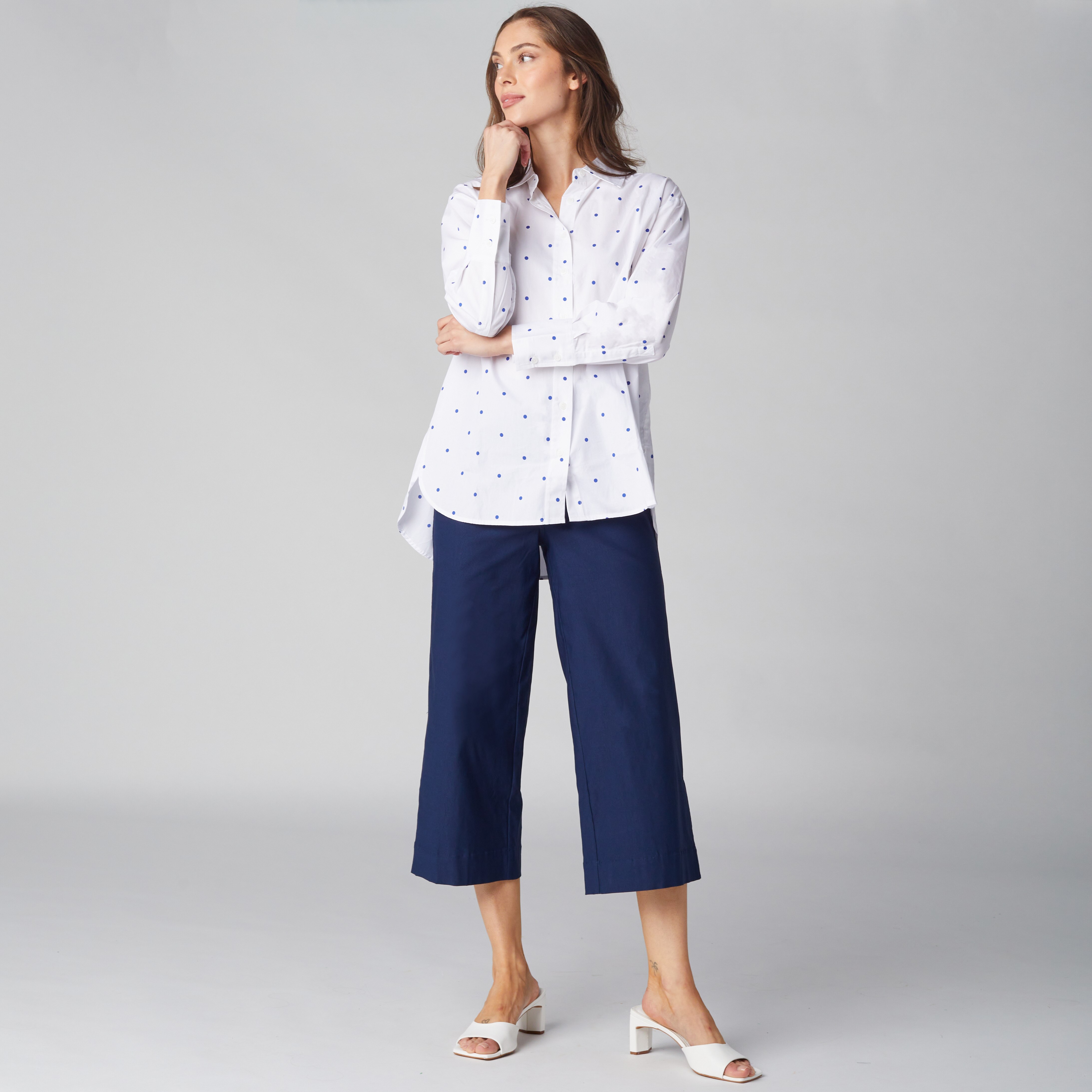 m1111ta★必ず専用ページ Isaac Mizrahi Cotton Sateen Printed Classic Shirt - TSC.ca