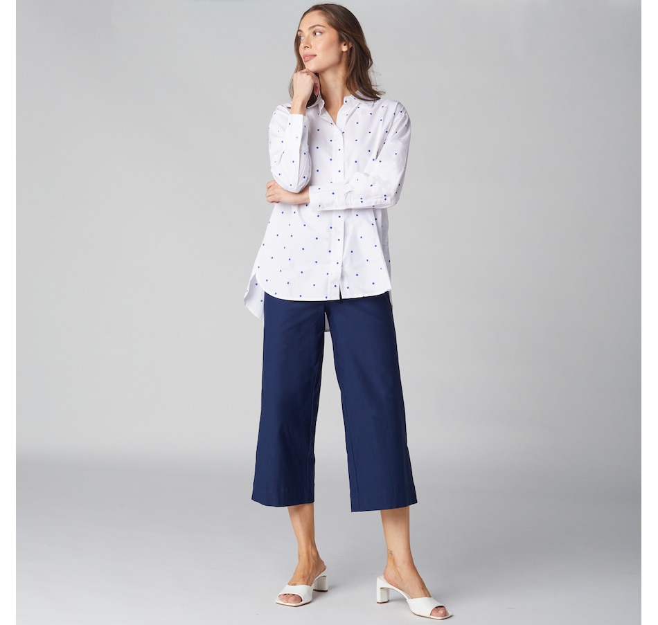 Image 225111_ALTMORE6.jpg, Product 225-111 / Price $40.33, Isaac Mizrahi Cotton Sateen Printed Classic Shirt from Isaac Mizrahi New York on TSC.ca's Fashion department