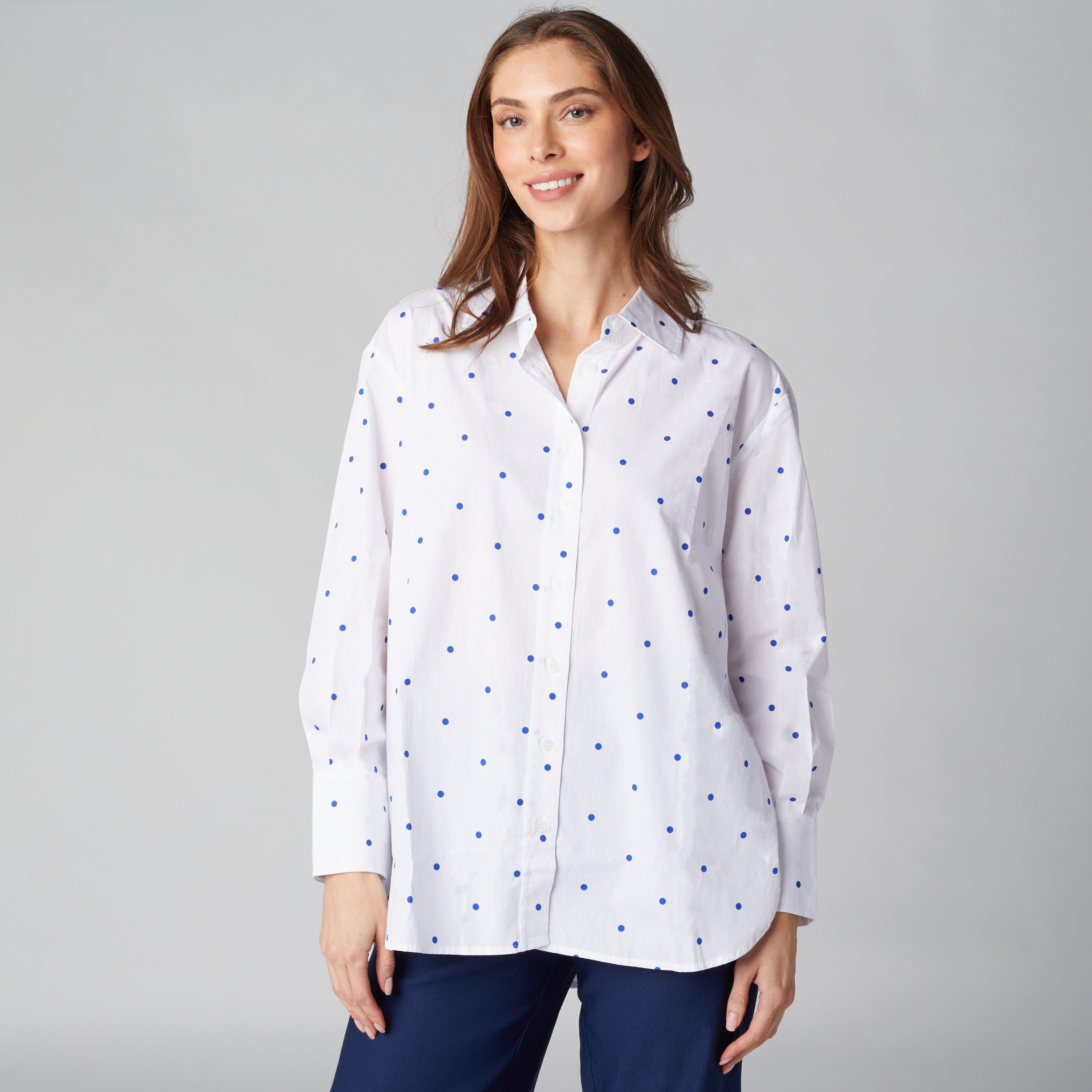Isaac Mizrahi Cotton Sateen Printed Classic Shirt - TSC.ca
