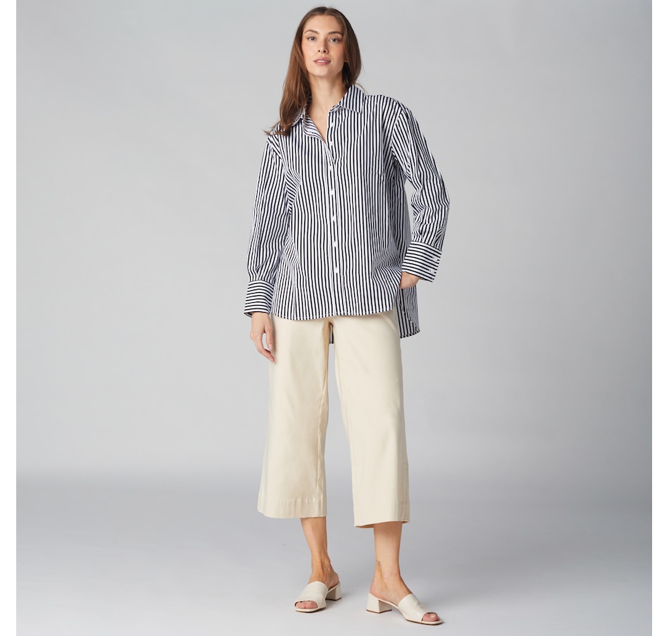 Image 225111_ALTMORE8.jpg, Product 225-111 / Price $40.33, Isaac Mizrahi Cotton Sateen Printed Classic Shirt from Isaac Mizrahi New York on TSC.ca's Fashion department