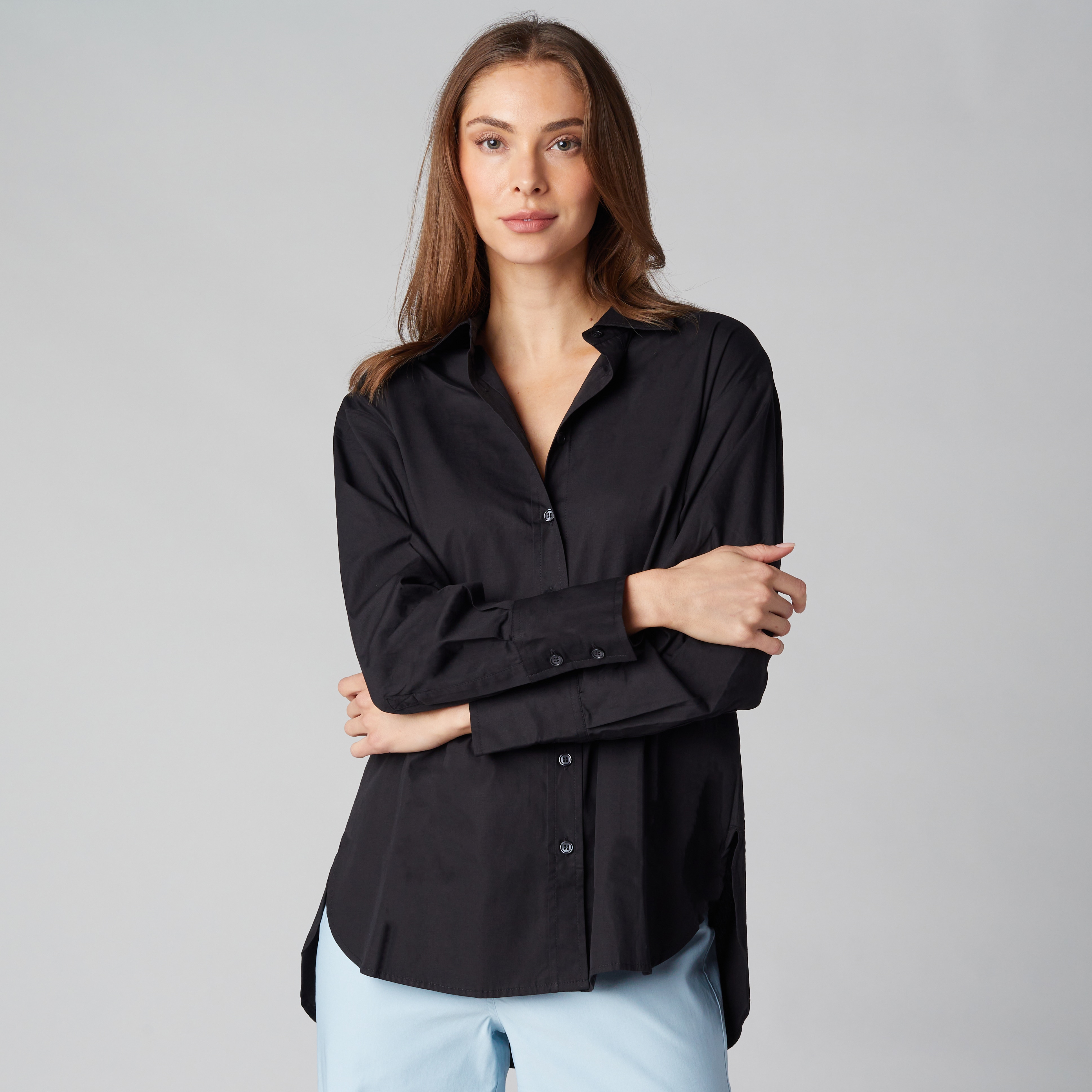 Isaac Mizrahi Cotton Sateen Printed Classic Shirt - TSC.ca