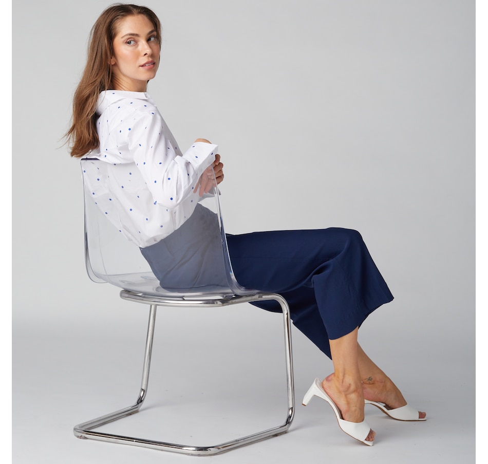 Image 225111_CRDOT.jpg, Product 225-111 / Price $40.33, Isaac Mizrahi Cotton Sateen Printed Classic Shirt from Isaac Mizrahi New York on TSC.ca's Fashion department