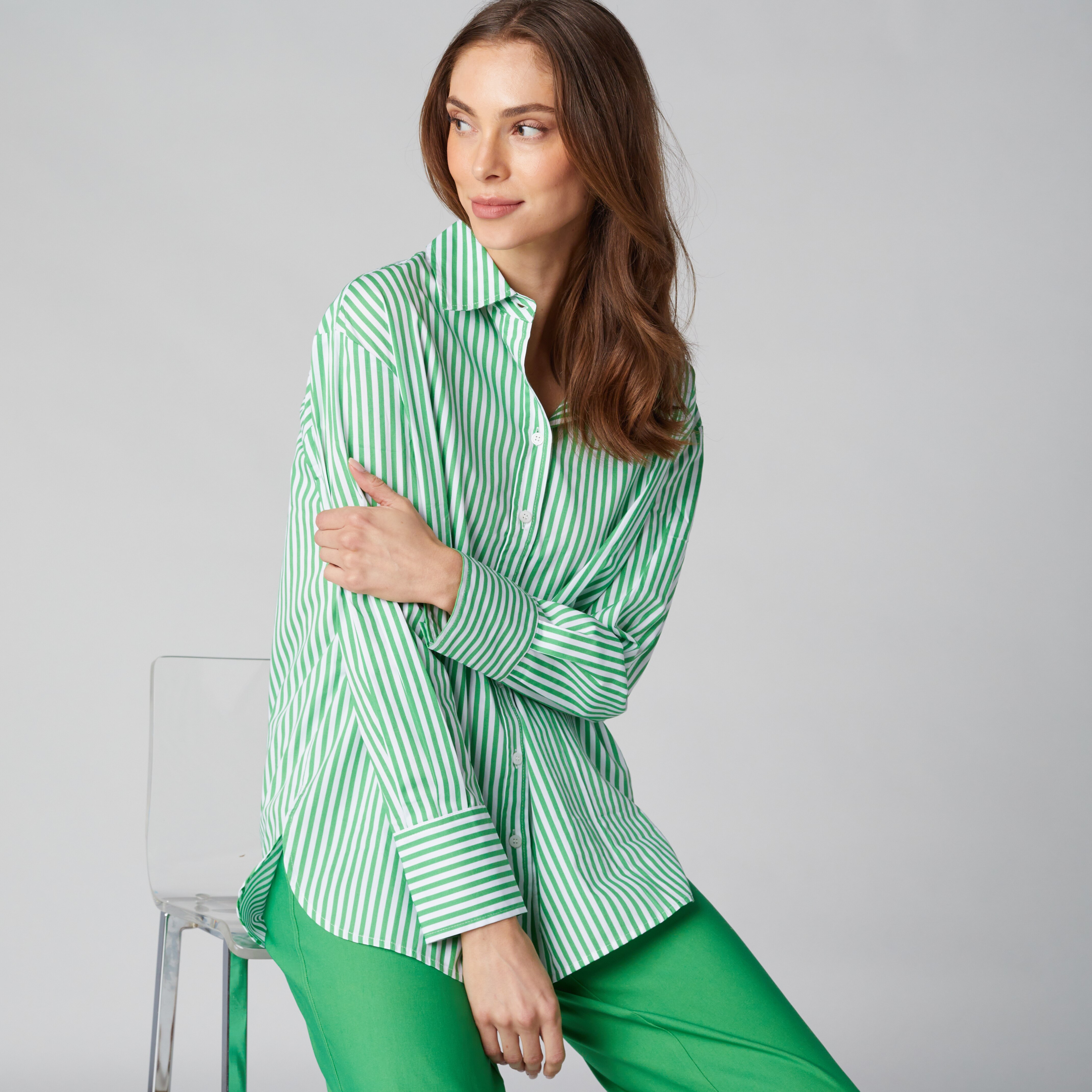 Isaac Mizrahi Cotton Sateen Printed Classic Shirt - TSC.ca