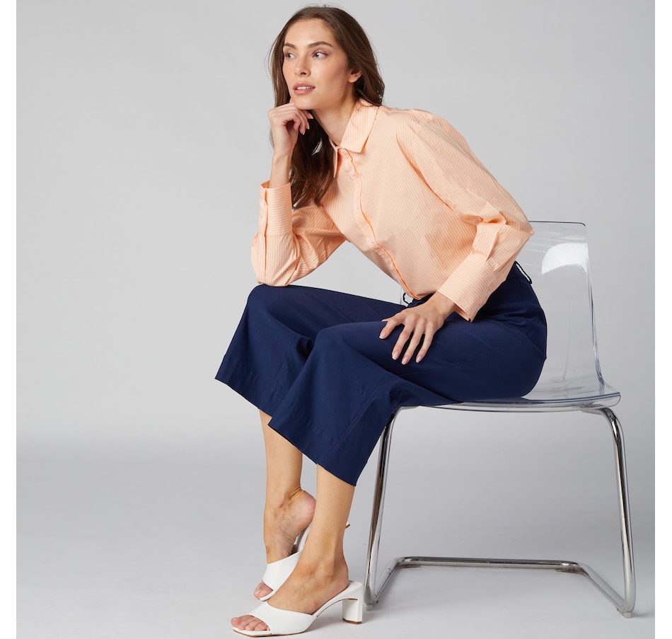 Image 225111_PCHSP.jpg, Product 225-111 / Price $40.33, Isaac Mizrahi Cotton Sateen Printed Classic Shirt from Isaac Mizrahi New York on TSC.ca's Fashion department