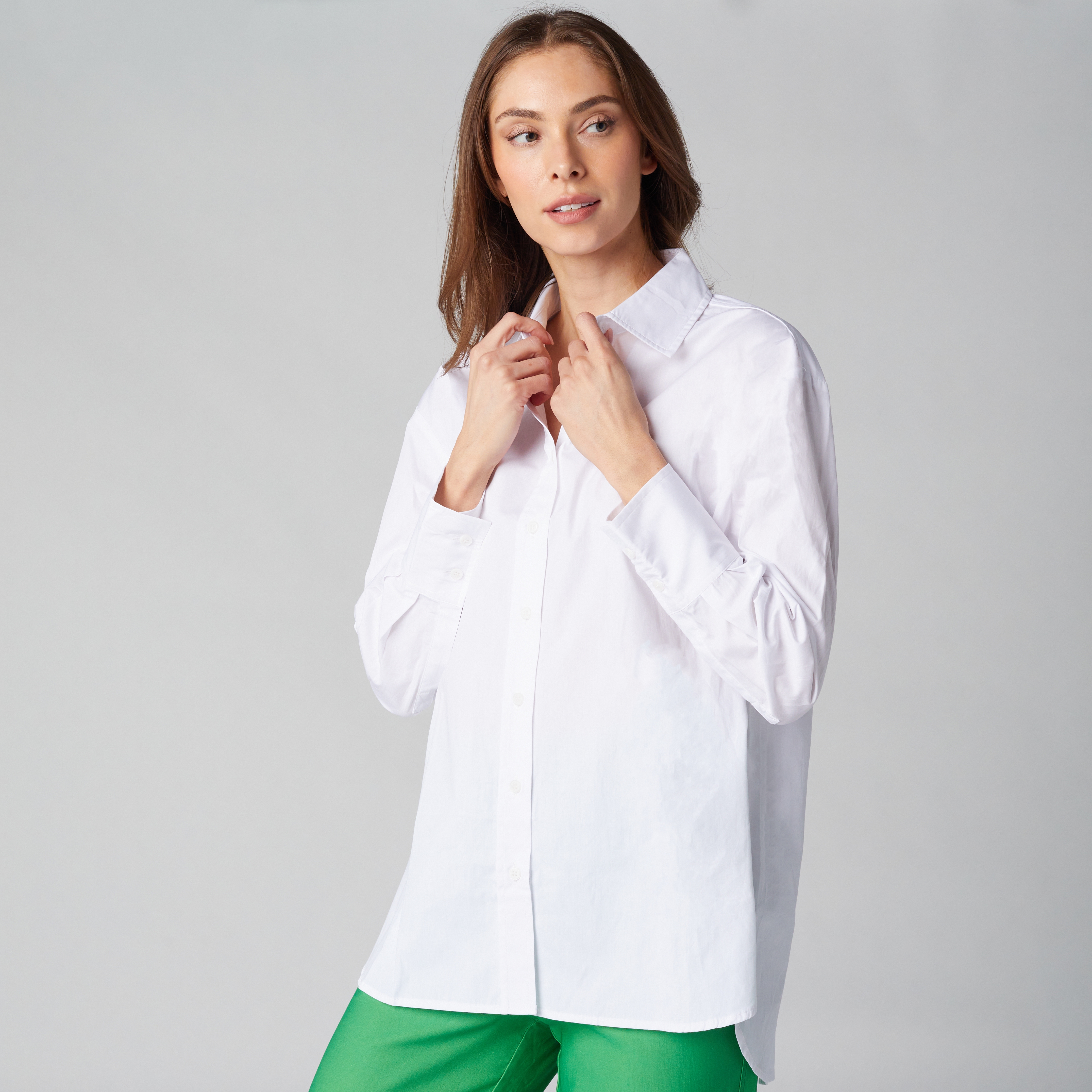 Isaac Mizrahi Cotton Sateen Printed Classic Shirt - TSC.ca