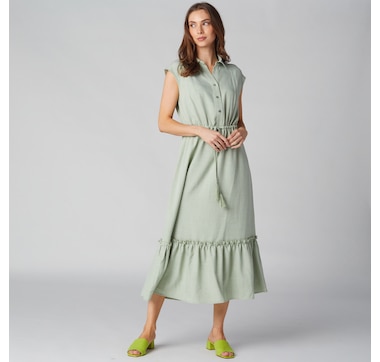 Isaac Mizrahi Sleeveless Chambray Midi Dress