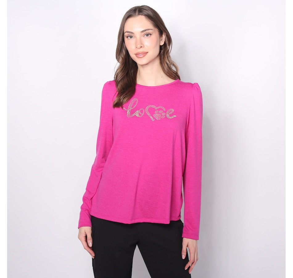 Image 225126_MAG.jpg, Product 225-126 / Price $19.33, Kim & Co. Soft Touch Long Sleeve Top with Shirring and Printed Design from Kim & Co. on TSC.ca's Fashion department