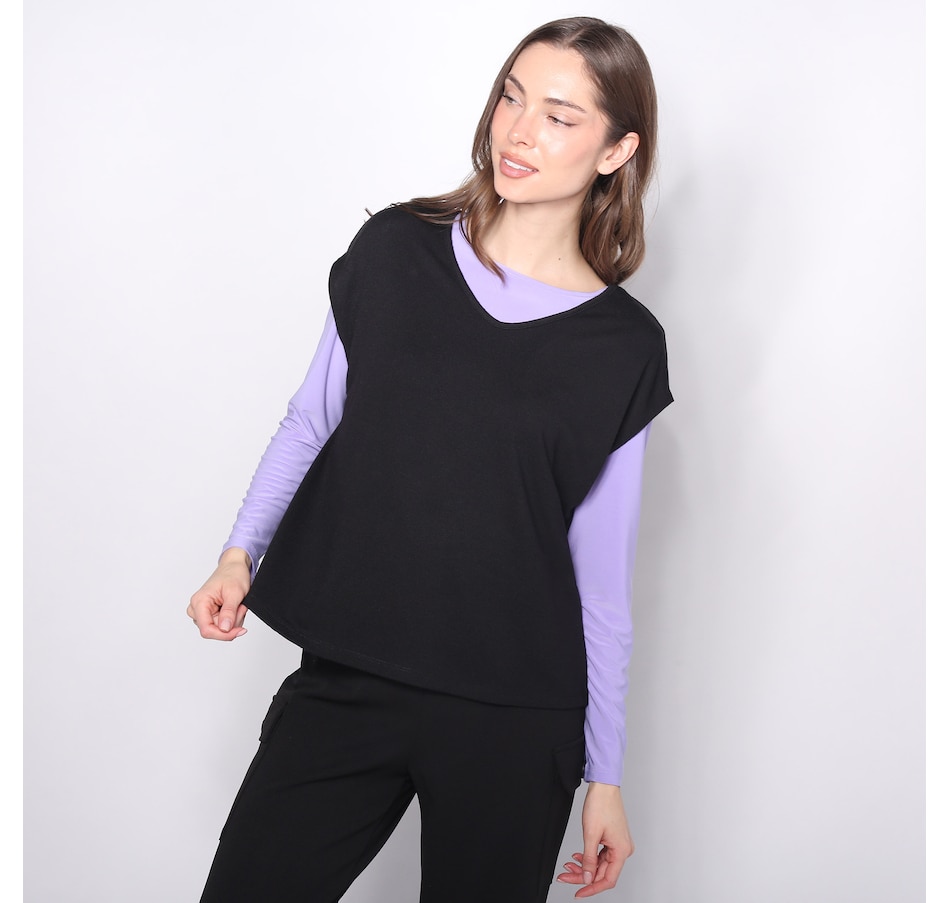 Image 225127_BLK.jpg, Product 225-127 / Price $14.33, Kim & Co. Soft Touch Sleeveless Poncho Top from Kim & Co. on TSC.ca's Fashion department