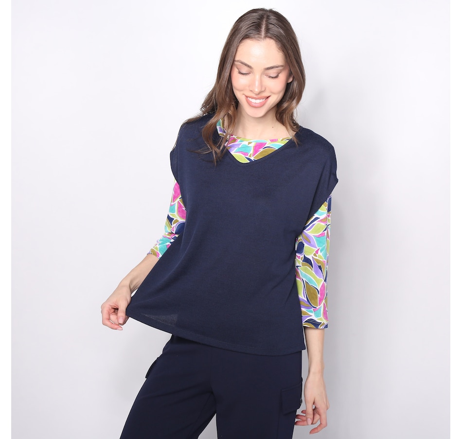 Image 225127_NVY.jpg, Product 225-127 / Price $14.33, Kim & Co. Soft Touch Sleeveless Poncho Top from Kim & Co. on TSC.ca's Fashion department