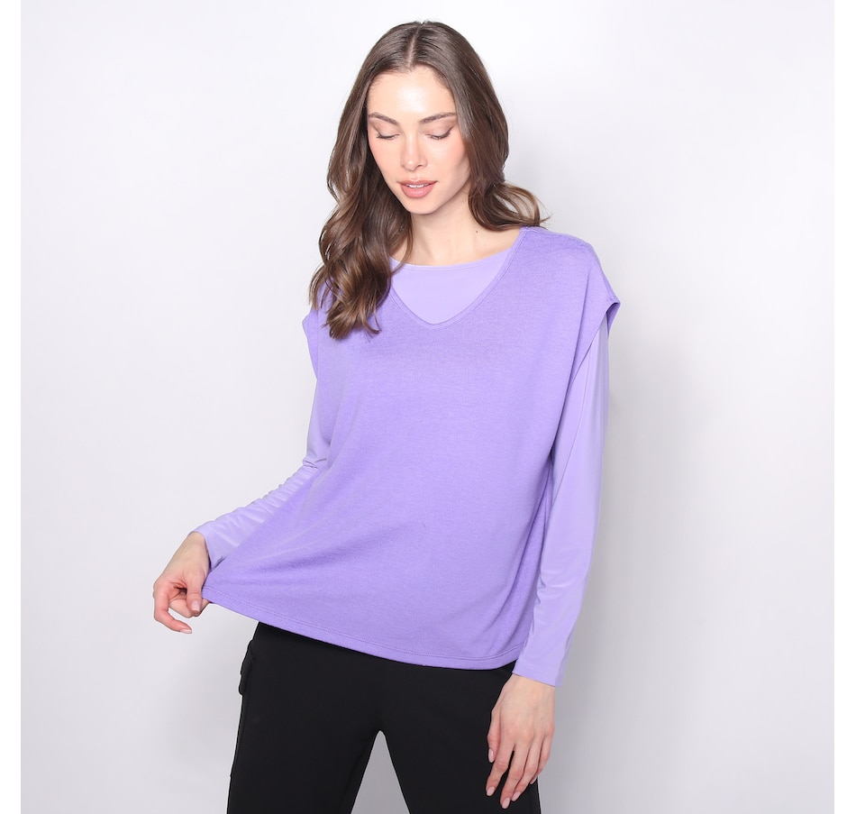 Image 225127_VIO.jpg, Product 225-127 / Price $14.33, Kim & Co. Soft Touch Sleeveless Poncho Top from Kim & Co. on TSC.ca's Fashion department