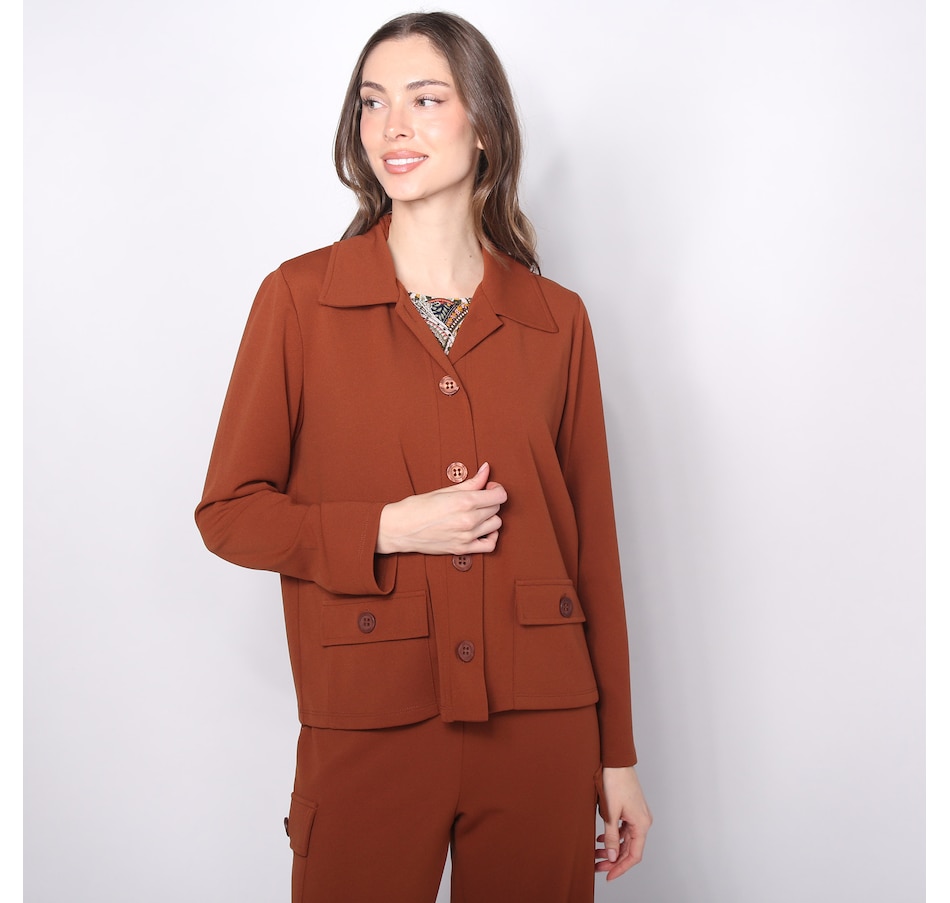 Image 225132_SIE.jpg, Product 225-132 / Price $29.33, Kim & Co. Ponte Crepe Long Sleeve Collar Jacket from Kim & Co. on TSC.ca's Fashion department