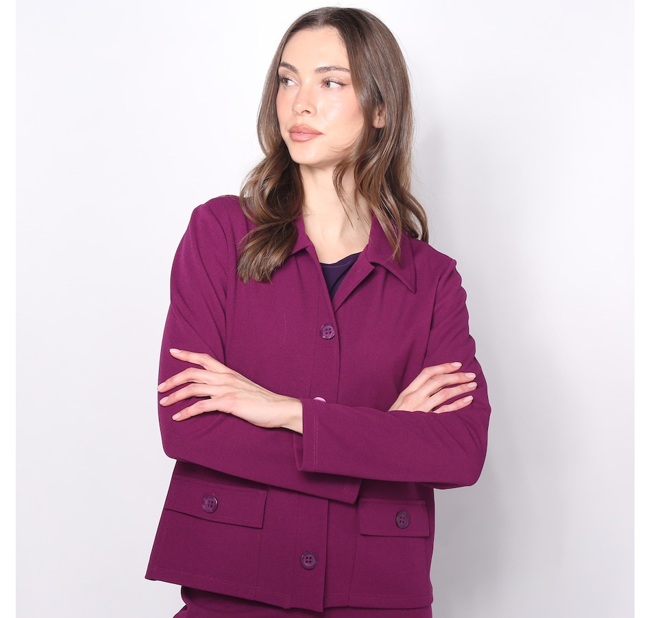 Image 225132_WNBY.jpg, Product 225-132 / Price $29.33, Kim & Co. Ponte Crepe Long Sleeve Collar Jacket from Kim & Co. on TSC.ca's Fashion department